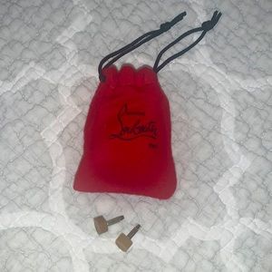 Christian Louboutin Nude extra heel tips  with pouch.